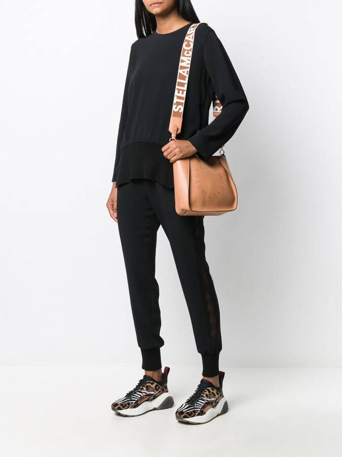 Stella McCartney Broek met toelopende pijpen Zwart