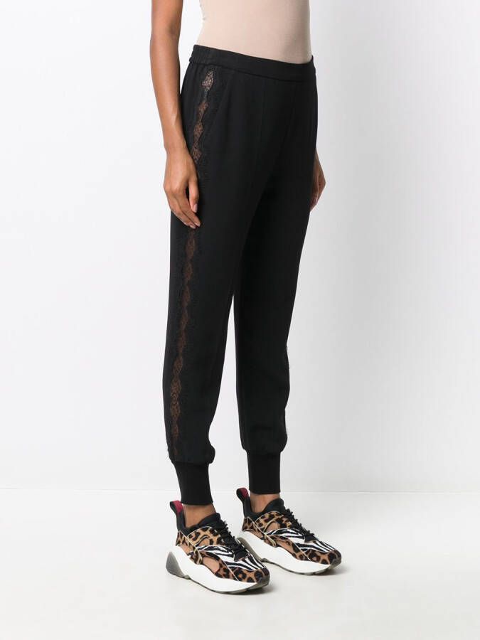 Stella McCartney Broek met toelopende pijpen Zwart