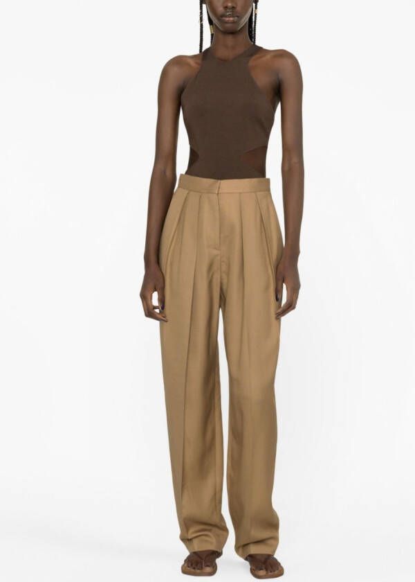 Stella McCartney Broek met wijde pijpen Beige