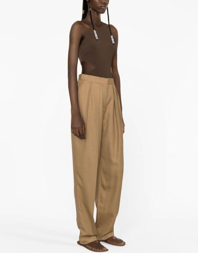 Stella McCartney Broek met wijde pijpen Beige