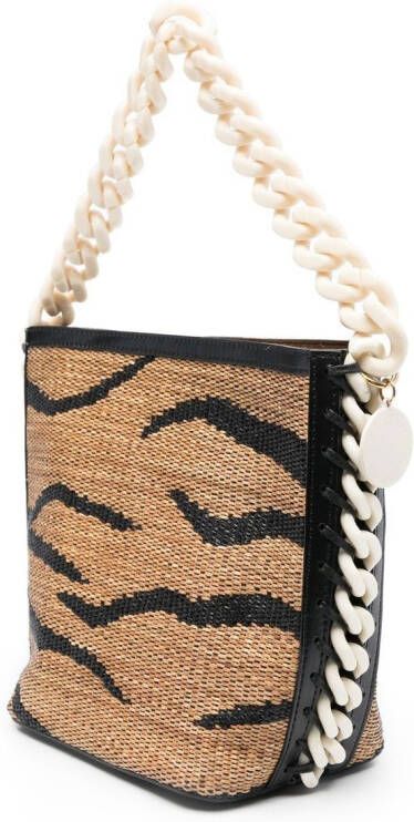 Stella McCartney Bucket-tas met tijger jacquard Beige