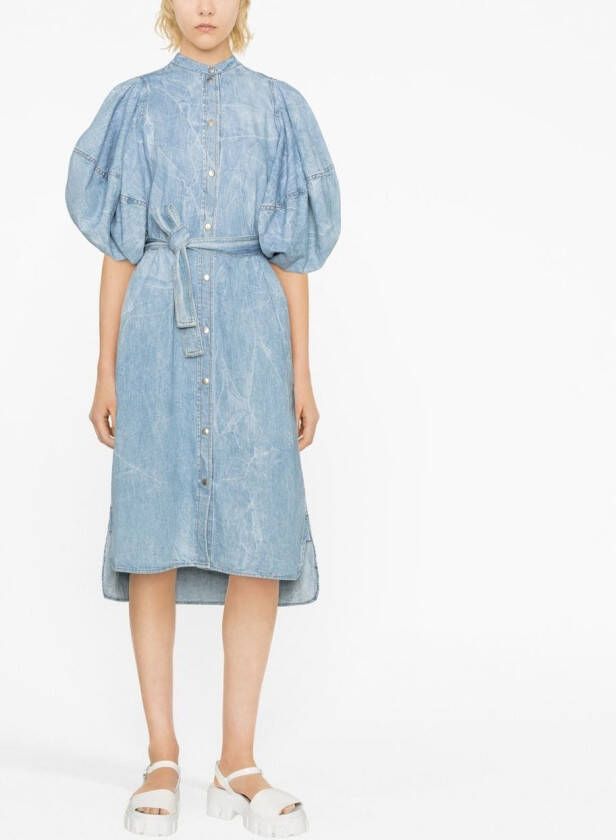 Stella McCartney Button-down midi-jurk Blauw