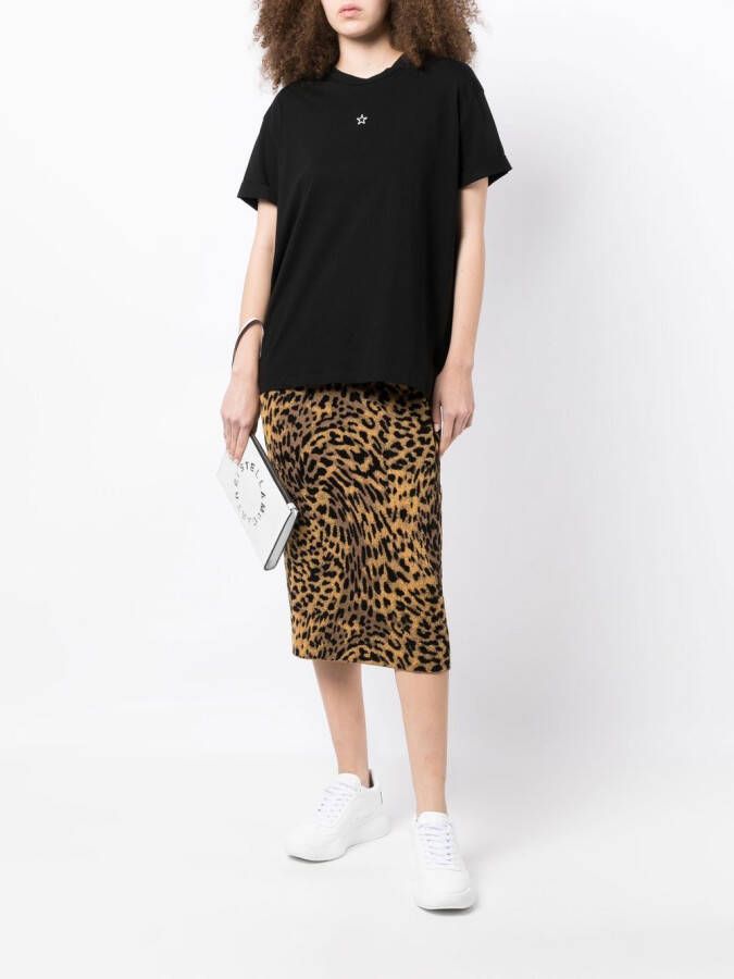Stella McCartney Embroidered mini star T-shirt Zwart