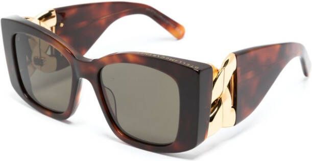 Stella McCartney Eyewear Falabella zonnebril met schildpadschild design Bruin