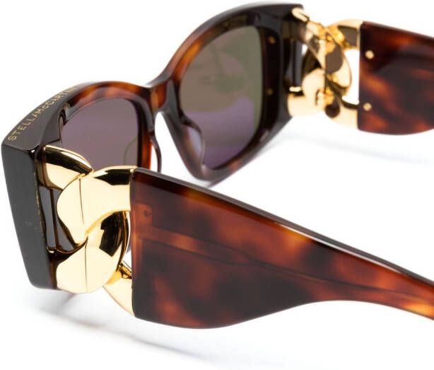 Stella McCartney Eyewear Falabella zonnebril met schildpadschild design Bruin
