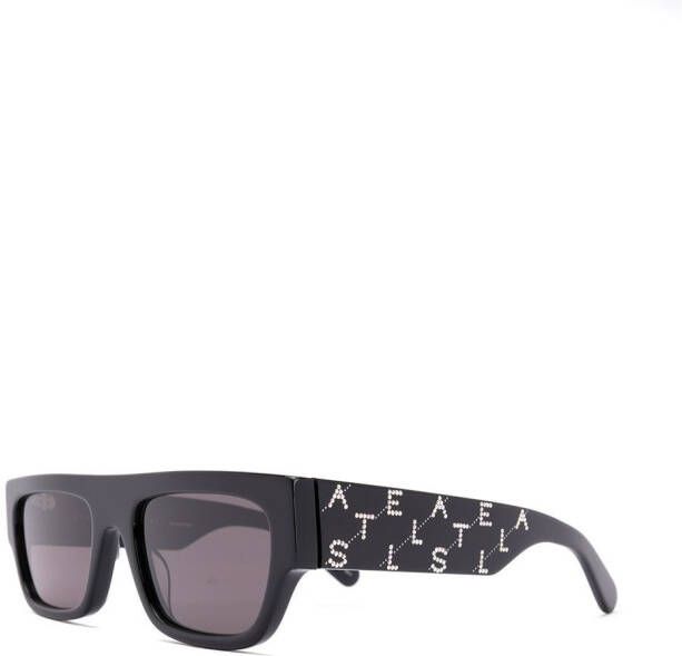 Stella McCartney Eyewear Zonnebril met rechthoekig montuur Zwart