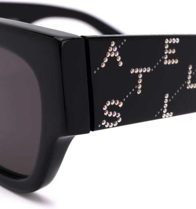 Stella McCartney Eyewear Zonnebril met rechthoekig montuur Zwart