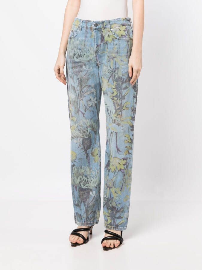 Stella McCartney Flora Denim broek Blauw