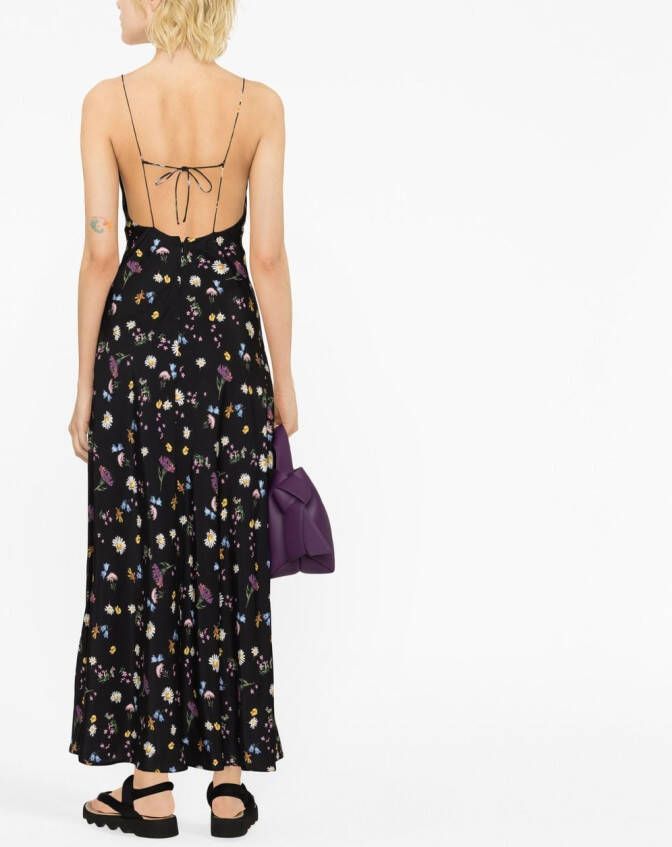 Stella McCartney Maxi-jurk met bloemenprint Zwart