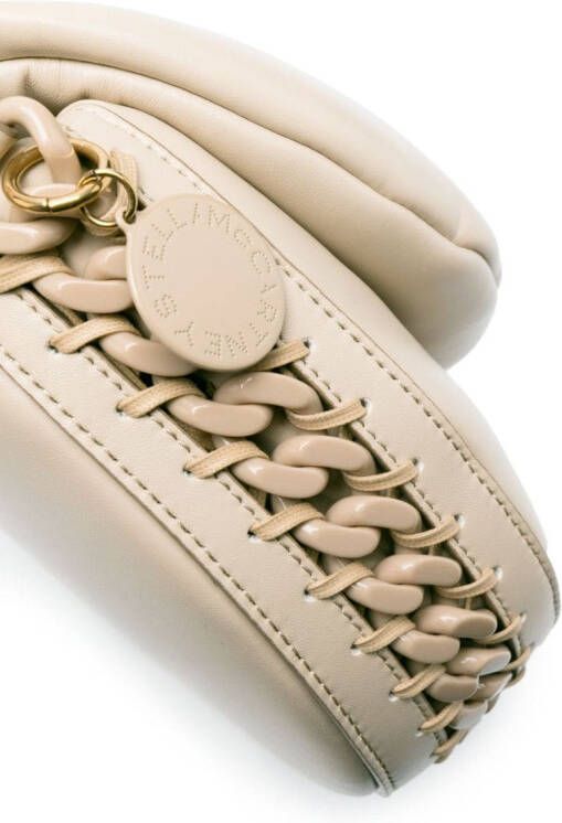 Stella McCartney Frayme schoudertas met schakelketting Beige