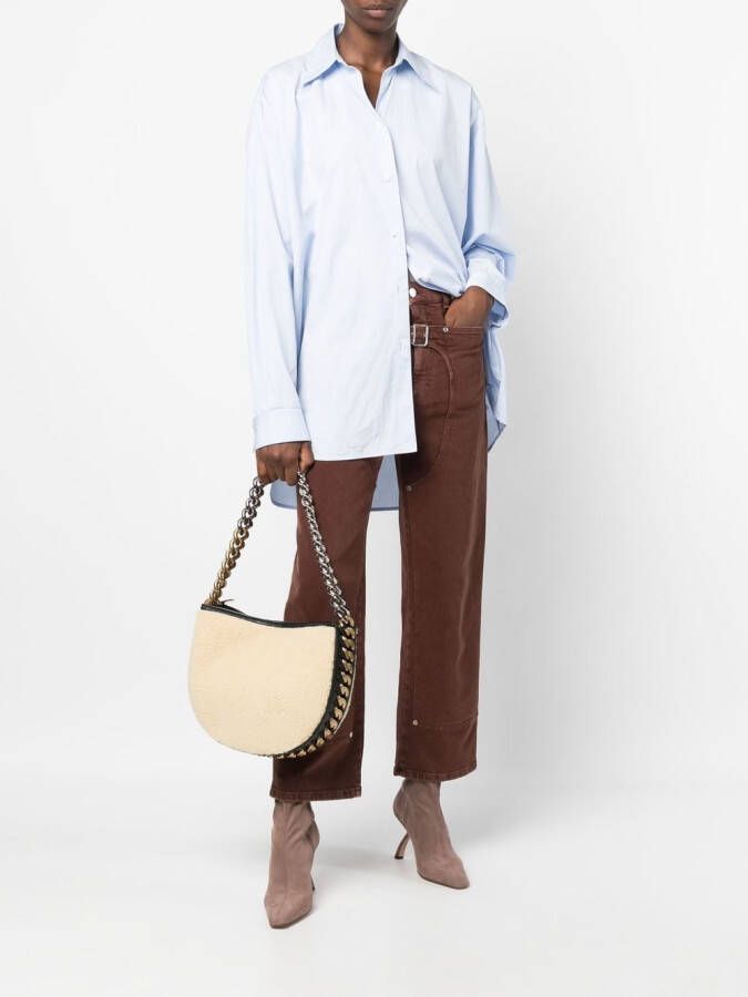 Stella McCartney Frayme kleine schoudertas Beige