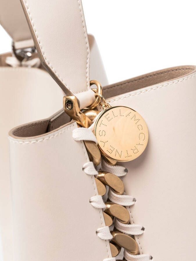 Stella McCartney Frayme shopper met ketting Beige