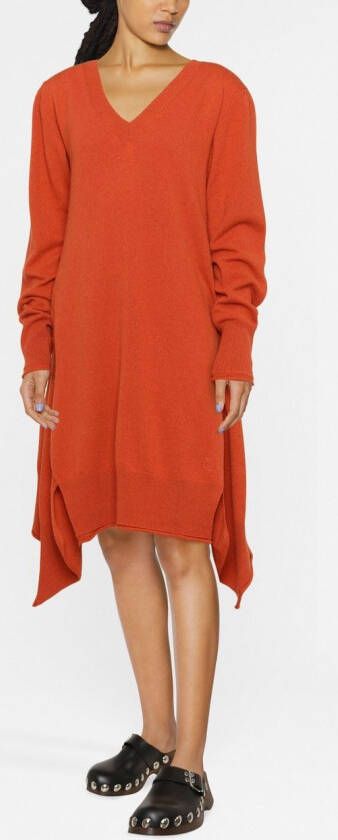 Stella McCartney Gedrapeerde jurk Oranje