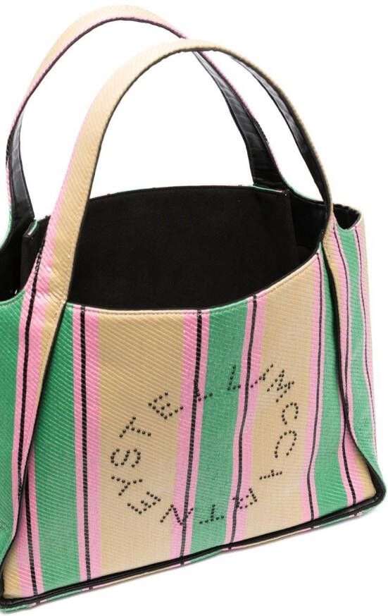 Stella McCartney Gestreepte shopper Beige