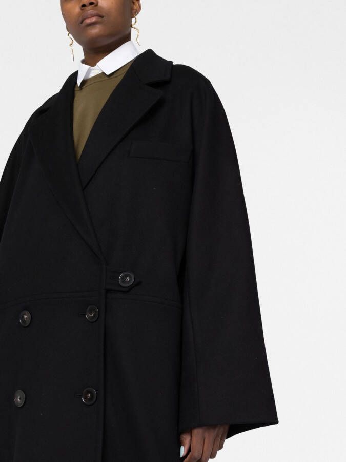 Stella McCartney Wollen jas met ceintuur Zwart