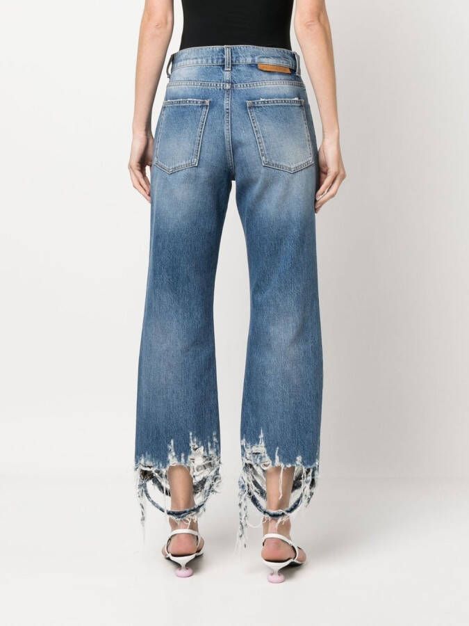 Stella McCartney Jeans met gerafeld-effect Blauw