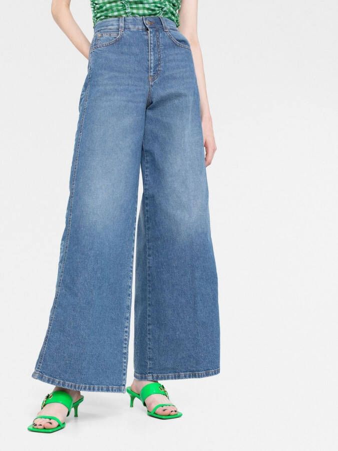 Stella McCartney Jeans met wijde pijpen Blauw