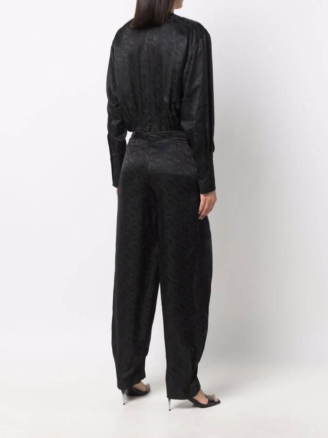 Stella McCartney Jumpsuit met gestrikte tailleband Zwart