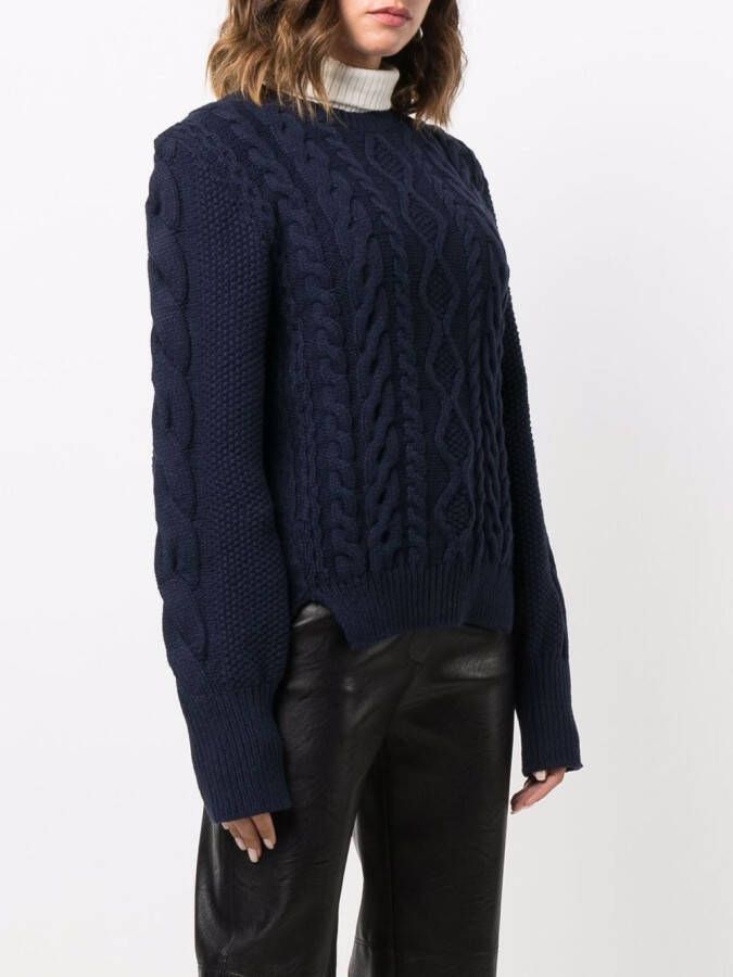 Stella McCartney Kabelgebreide trui Blauw