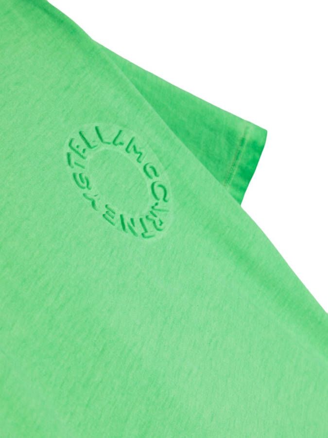Stella McCartney Kids T-shirt met logo-reliëf Groen