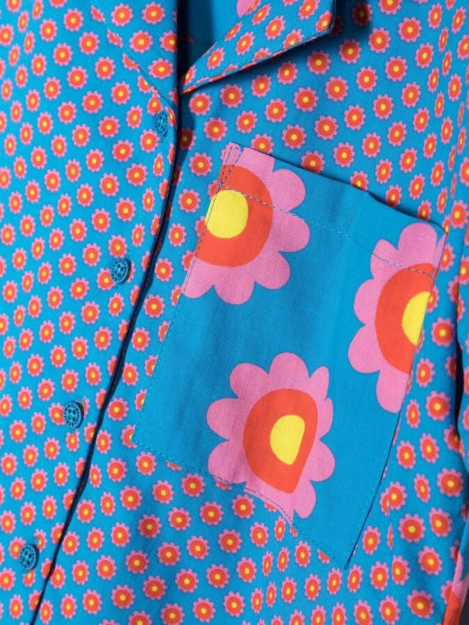 Stella McCartney Kids Shirt met bloemenprint Blauw