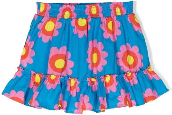 Stella McCartney Kids Rok met bloemenprint Blauw