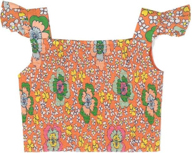 Stella McCartney Kids Top met bloemenprint Oranje