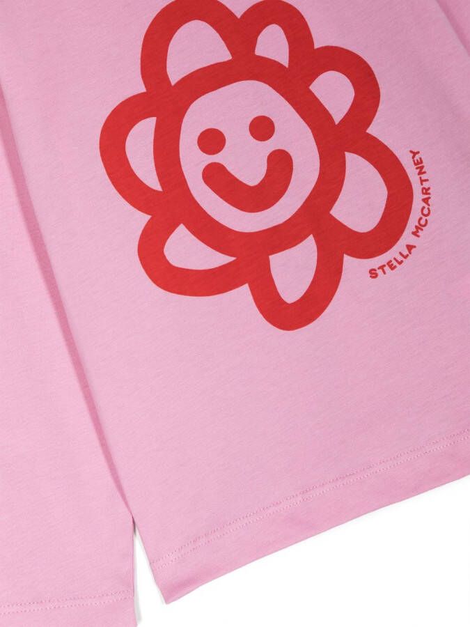 Stella McCartney Kids T-shirt met bloemenprint Paars
