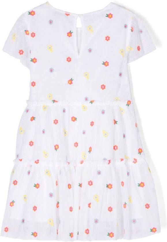 Stella McCartney Kids Jurk met bloemenprint Wit