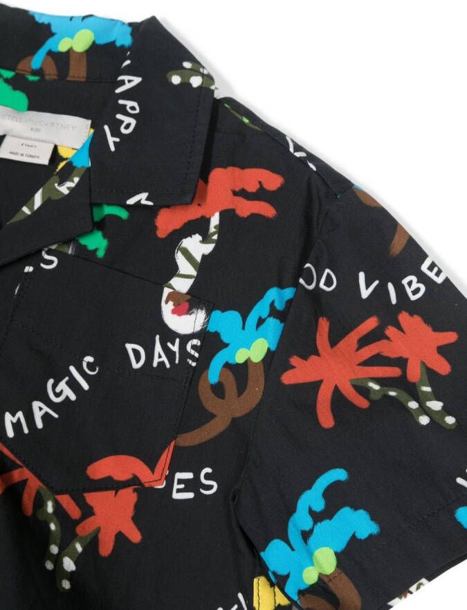 Stella McCartney Kids Shirt met grafische print Zwart
