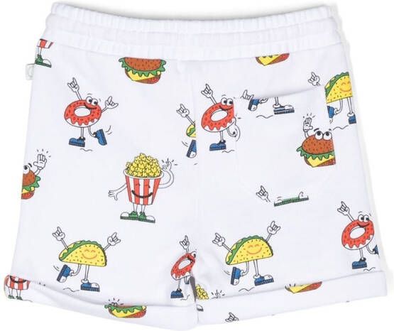 Stella McCartney Kids Trainingsshorts met grafische print Wit