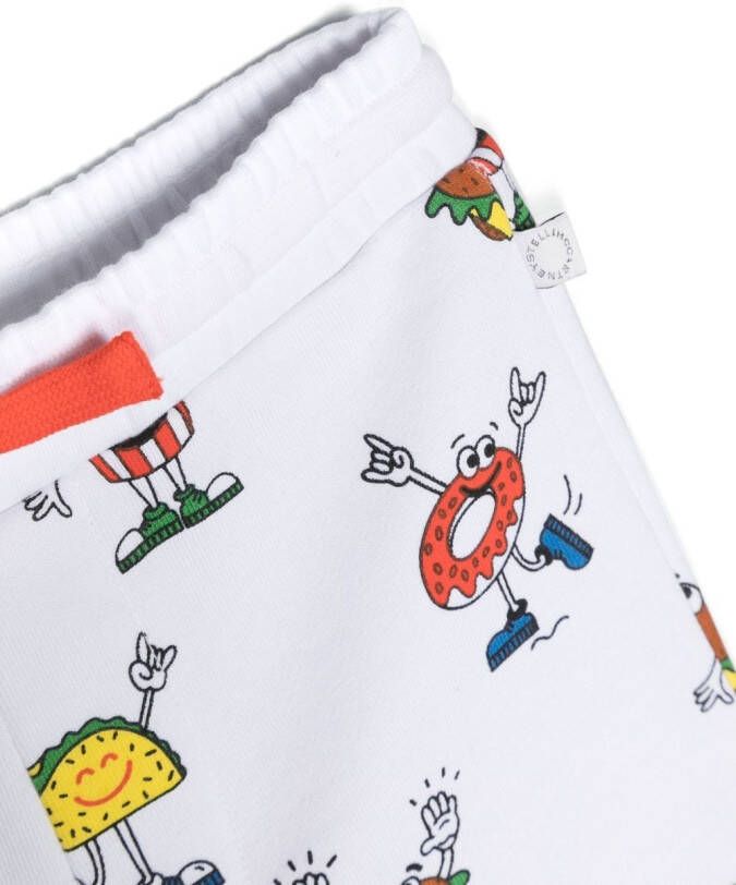 Stella McCartney Kids Trainingsshorts met grafische print Wit