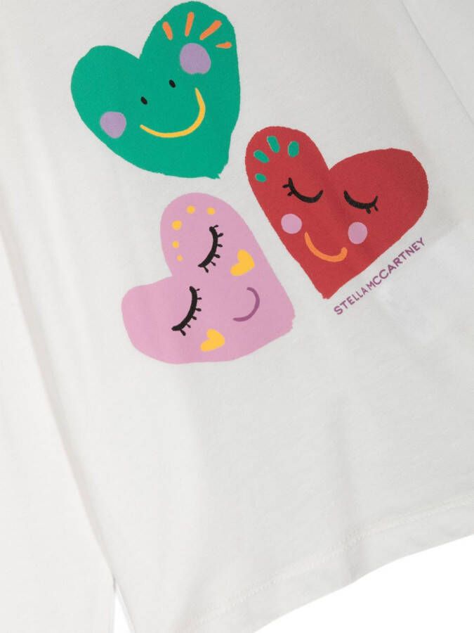 Stella McCartney Kids T-shirt met hartprint Wit
