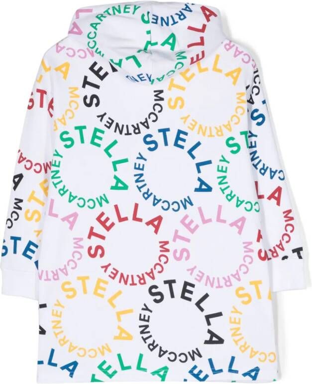 Stella McCartney Kids Hoodie-jurk met logo Wit