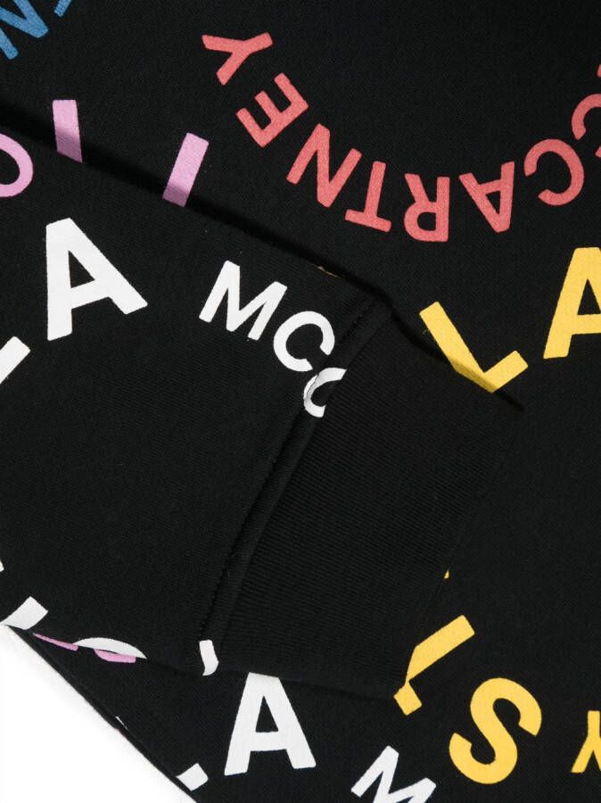 Stella McCartney Kids Hoodie-jurk met logo Zwart
