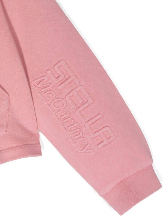 Stella McCartney Kids Hoodie met logo-reliëf Roze