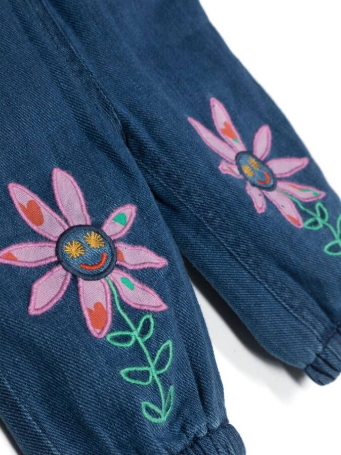 Stella McCartney Kids Jeans met geborduurde bloemen Blauw