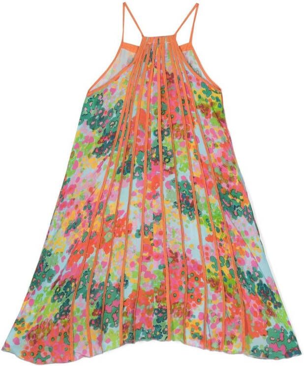 Stella McCartney Kids Jurk met bloemenprint Oranje