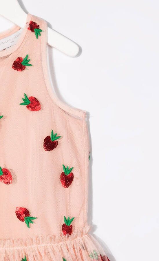 Stella McCartney Kids Jurk met borduurwerk Roze