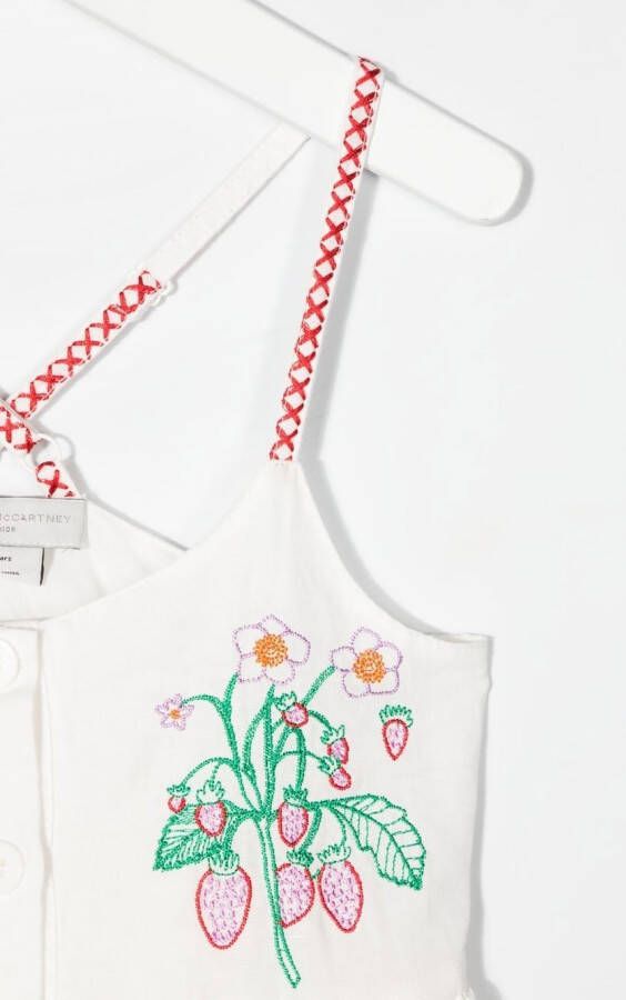 Stella McCartney Kids Jurk met borduurwerk Wit