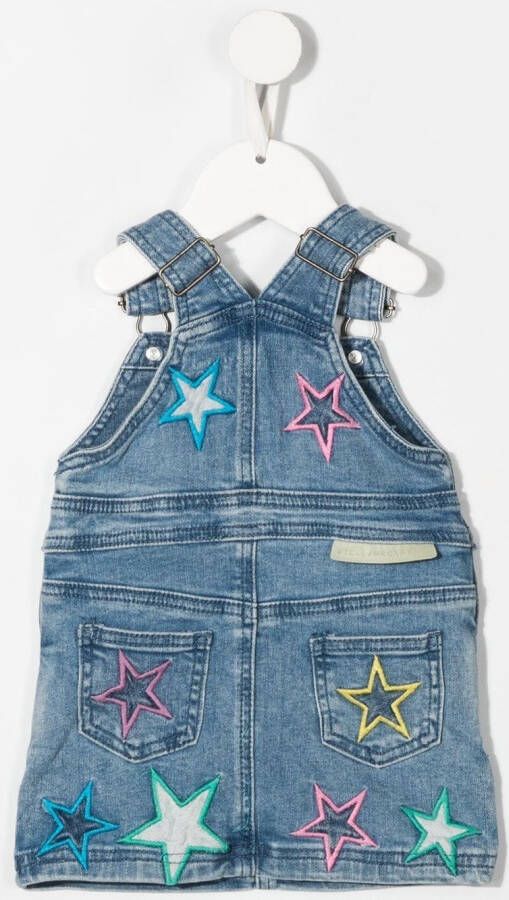Stella McCartney Kids Jurk met geborduurde ster Blauw