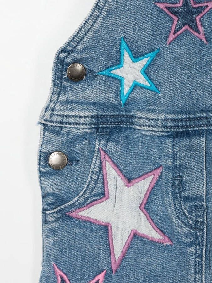 Stella McCartney Kids Jurk met geborduurde ster Blauw
