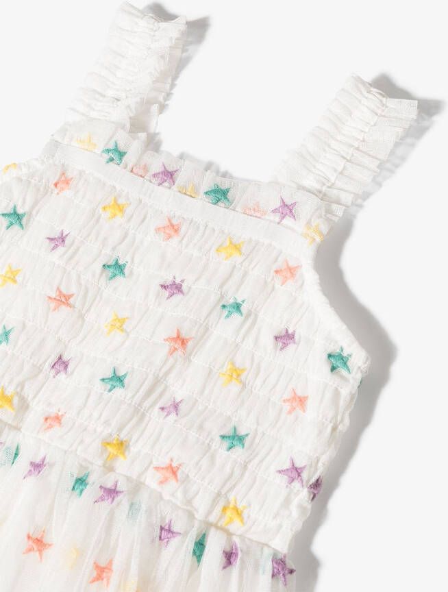 Stella McCartney Kids Jurk met geborduurde ster Wit