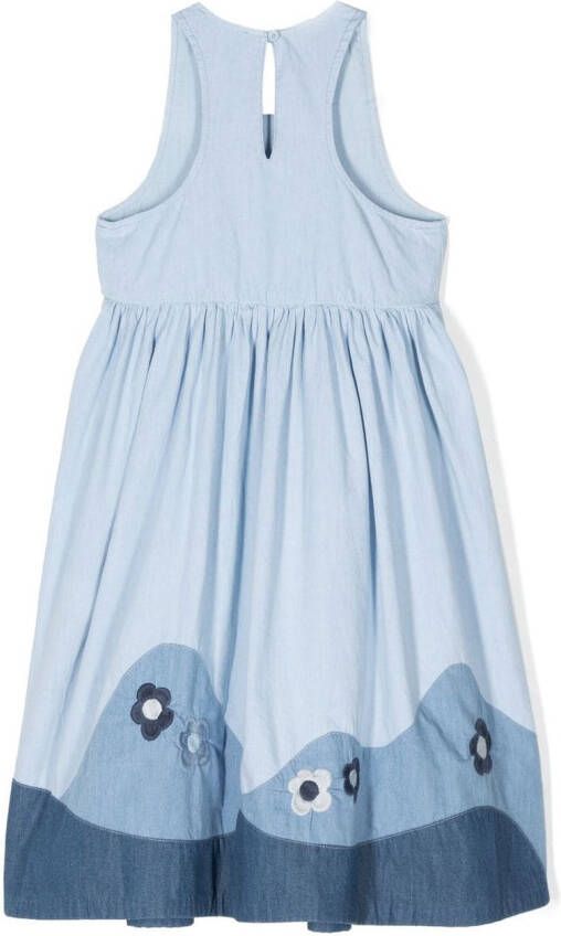 Stella McCartney Kids Jurk met patchwork Blauw