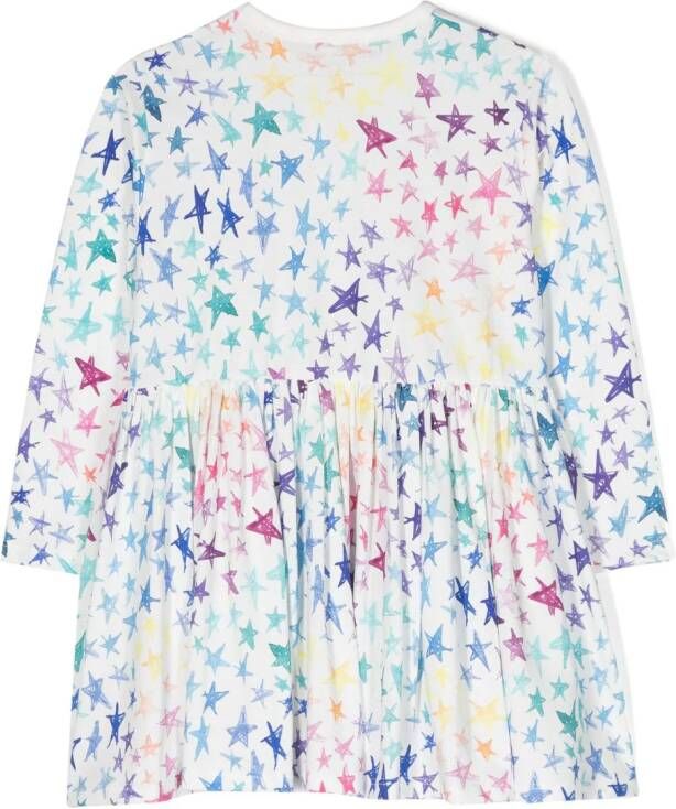 Stella McCartney Kids Jurk met sterrenprint Wit