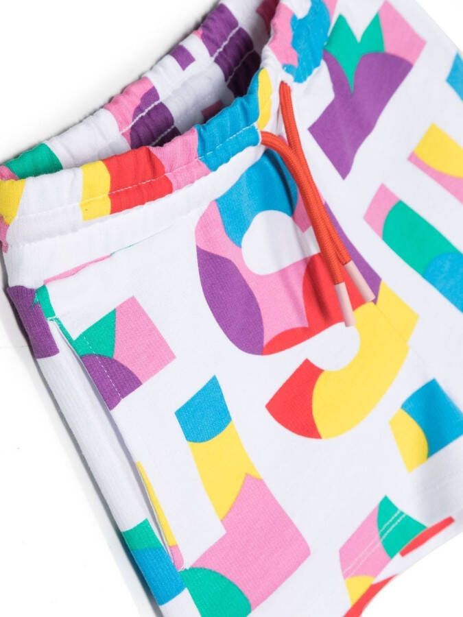Stella McCartney Kids Bermuda shorts met logoprint Wit