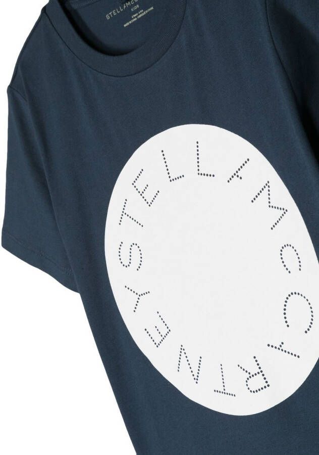 Stella McCartney Kids T-shirt met logoprint Blauw