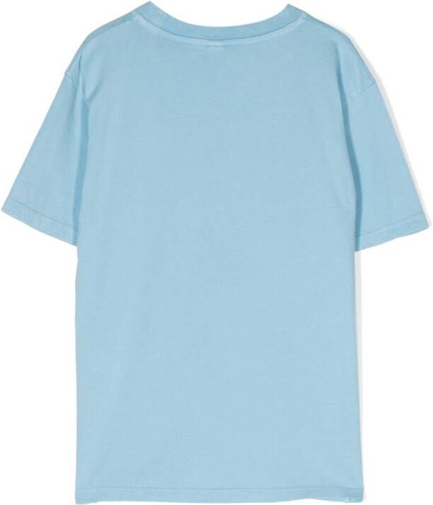 Stella McCartney Kids T-shirt met logoprint Blauw