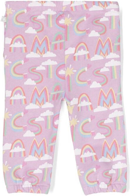 Stella McCartney Kids Broek met logoprint Paars