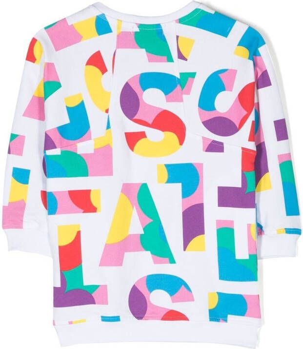 Stella McCartney Kids Sweaterjurk met logoprint Wit
